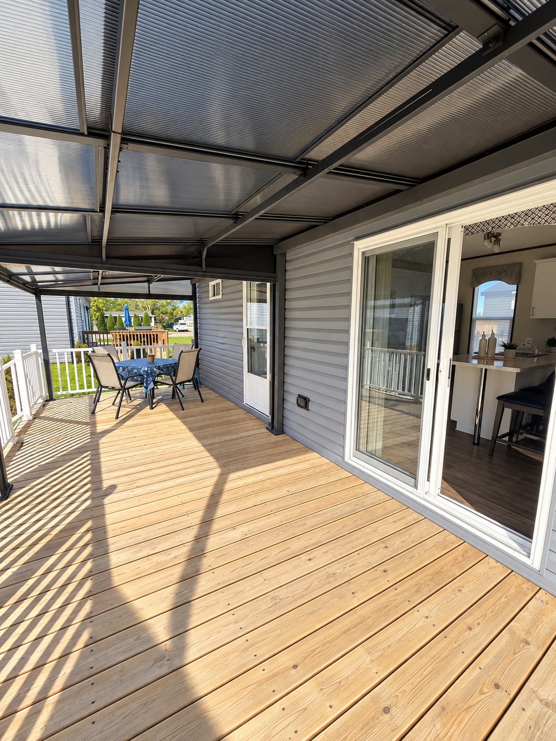 Patio doors onto the covered deck