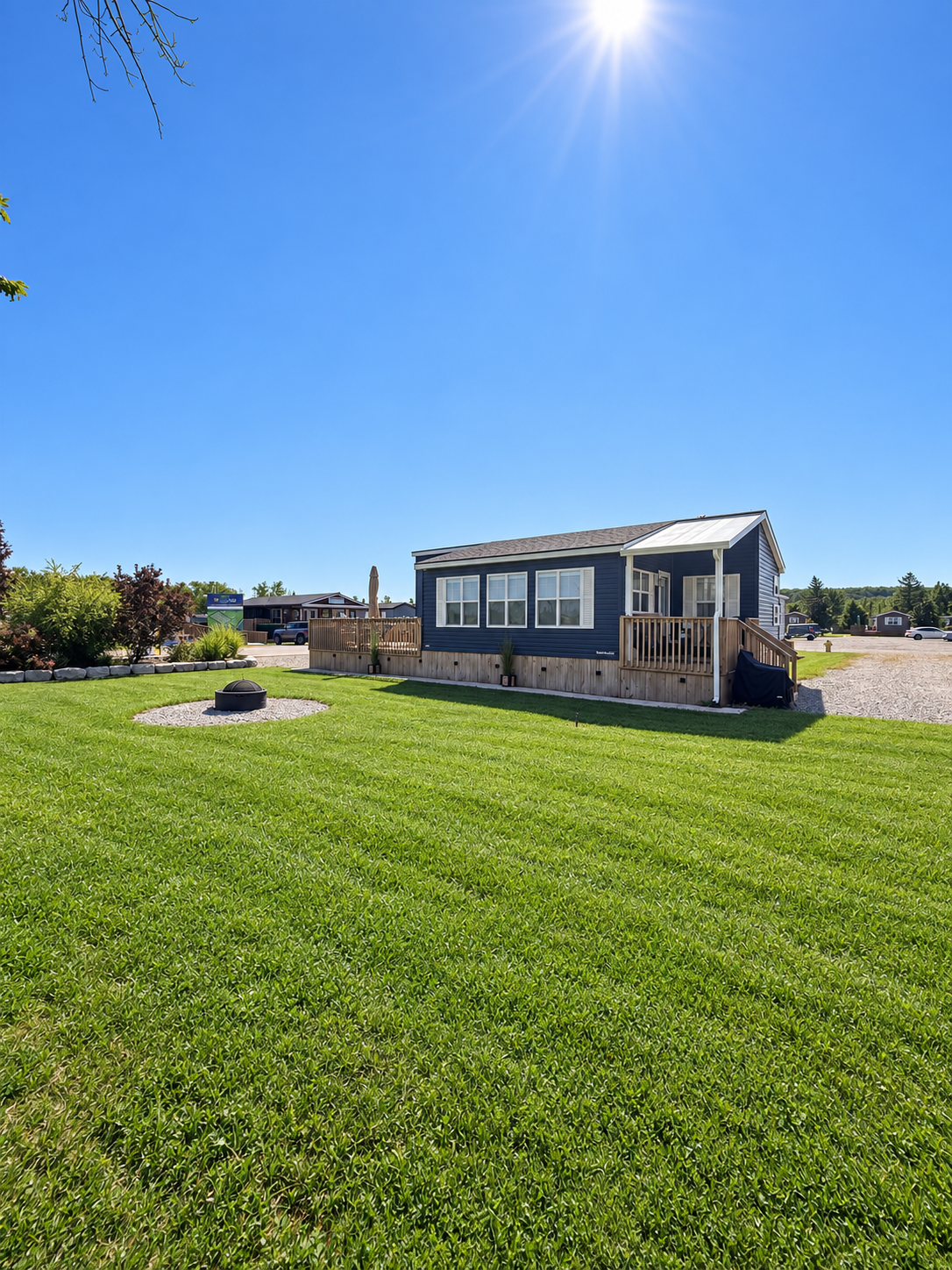 Rear of the cottage and lawn