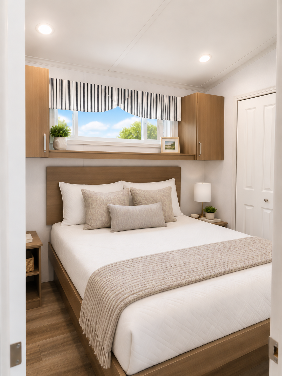 The primary bedroom in the Fonthill