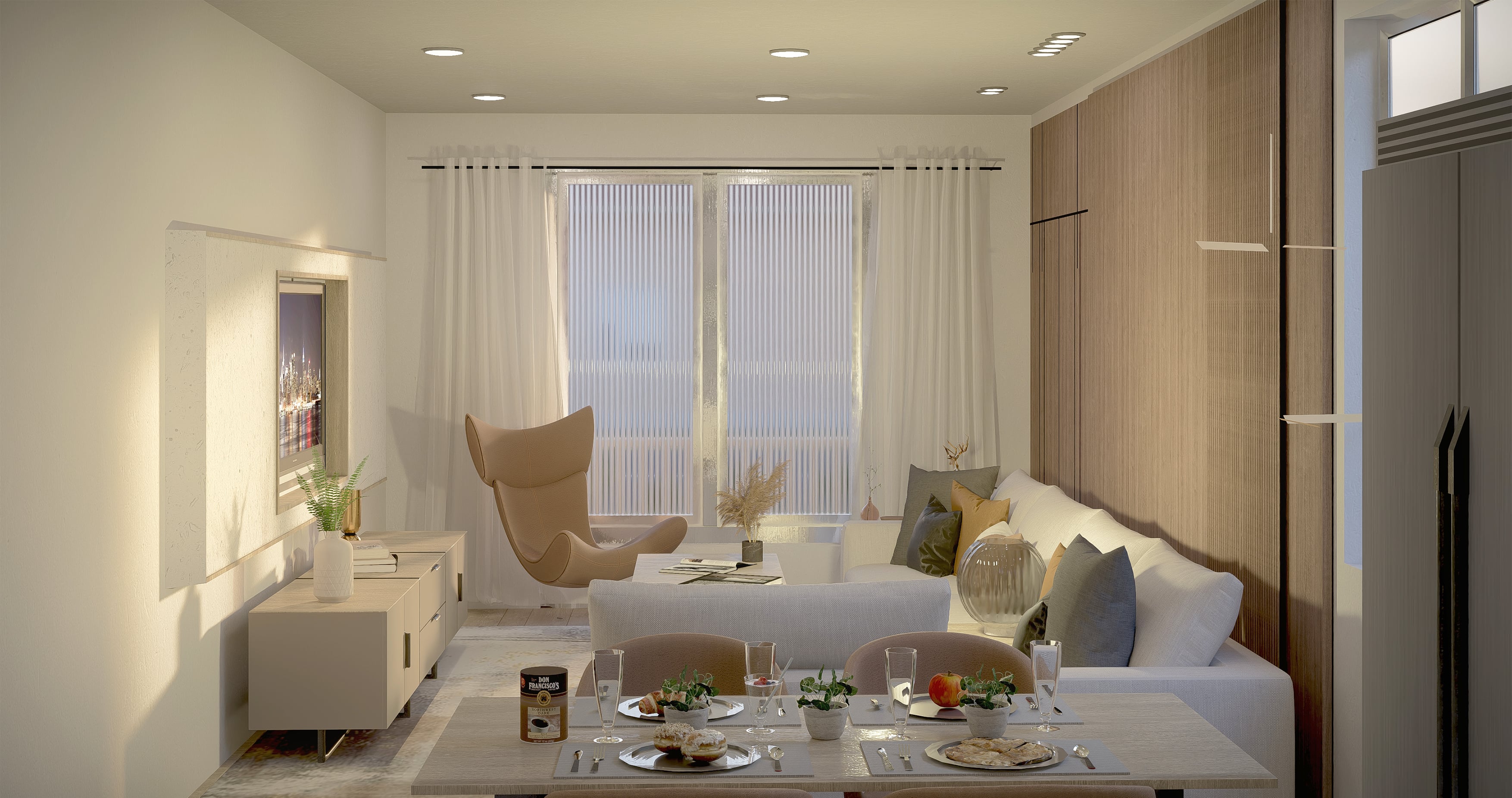 The living space in the Glenora