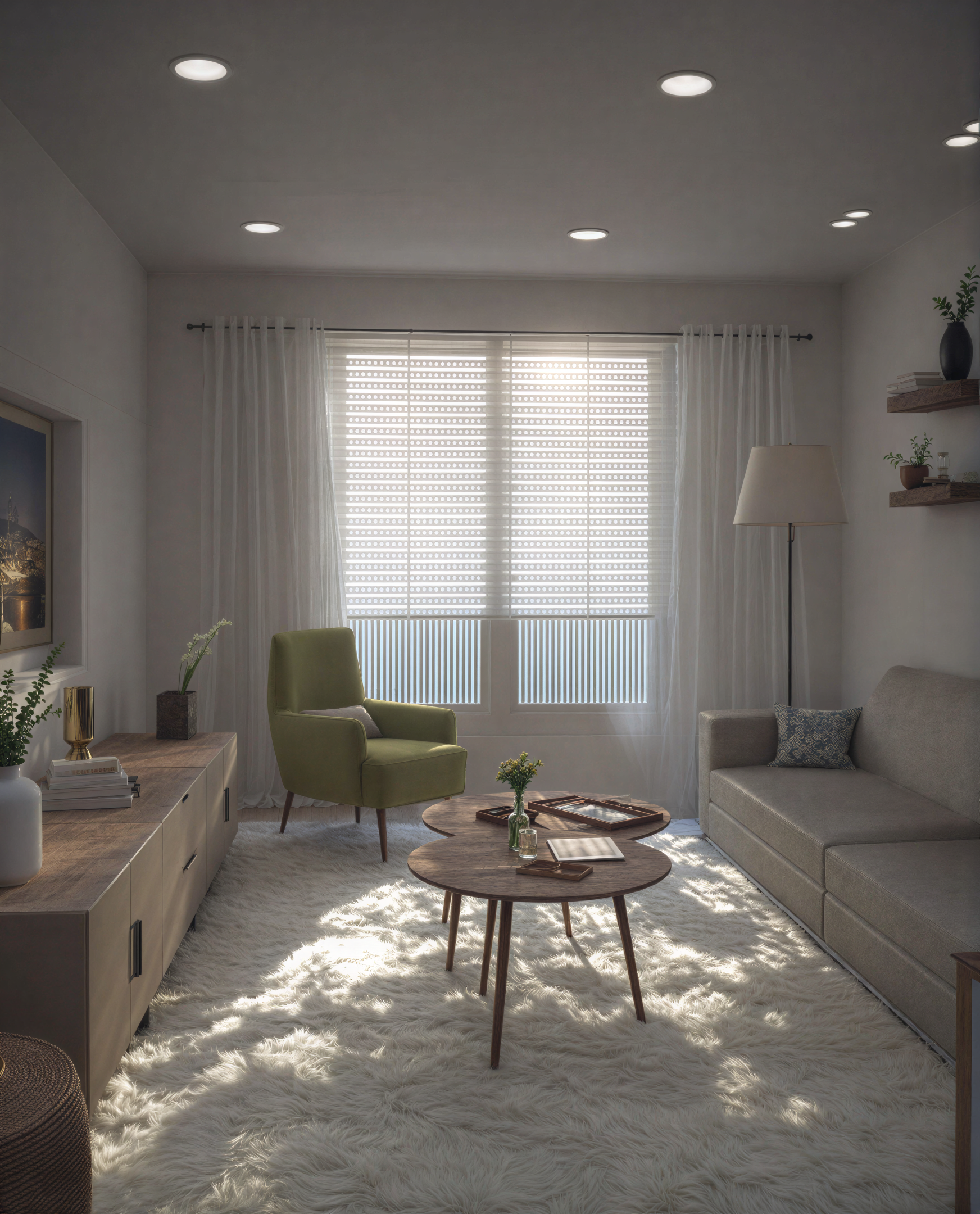 The living room in the Glenora