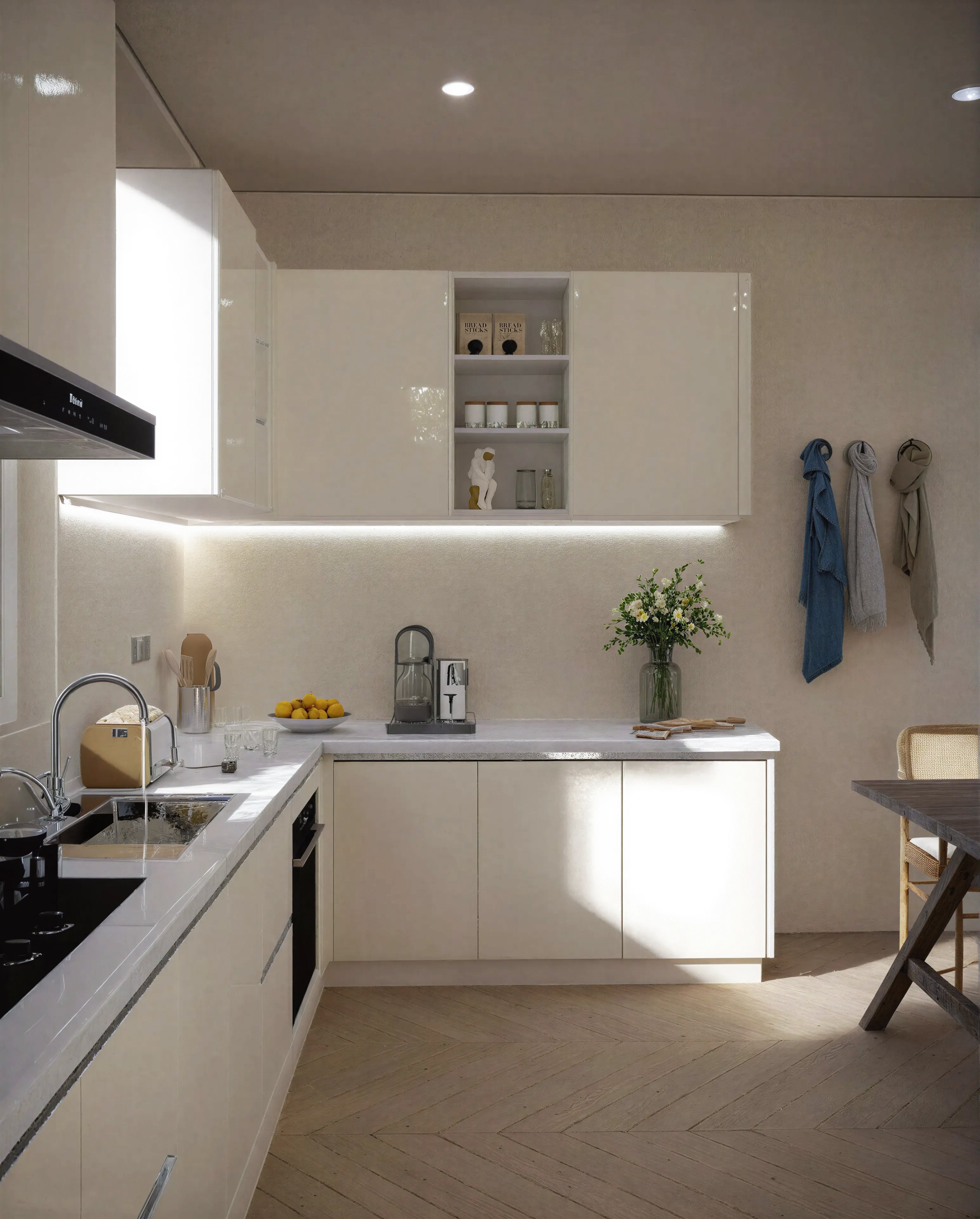 The kitchen in the Rosewood