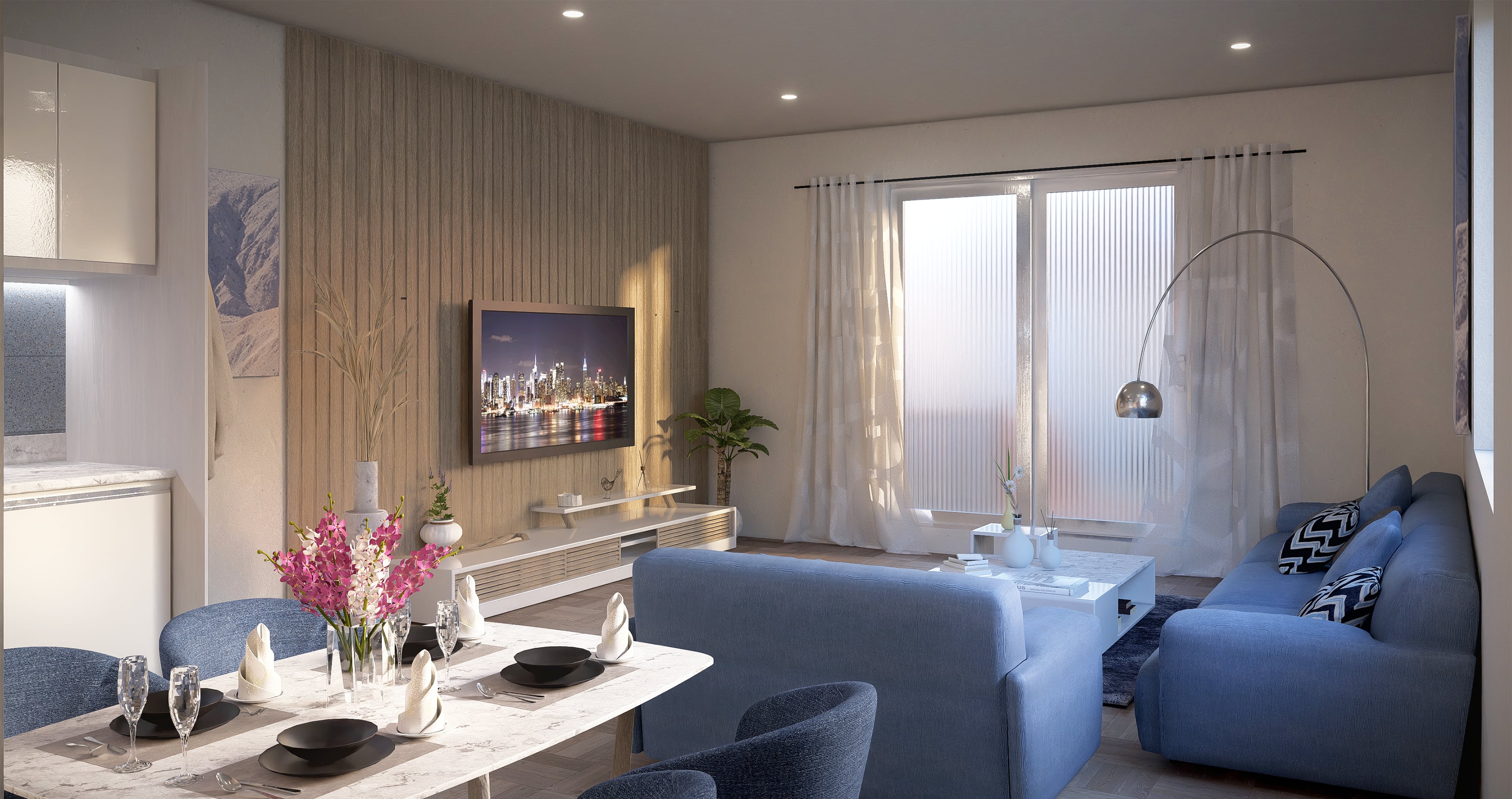 The living room in the Cedarwood